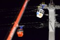 Koelner Seilbahn Gondel blieb haengen Koeln Linksrheinisch P902